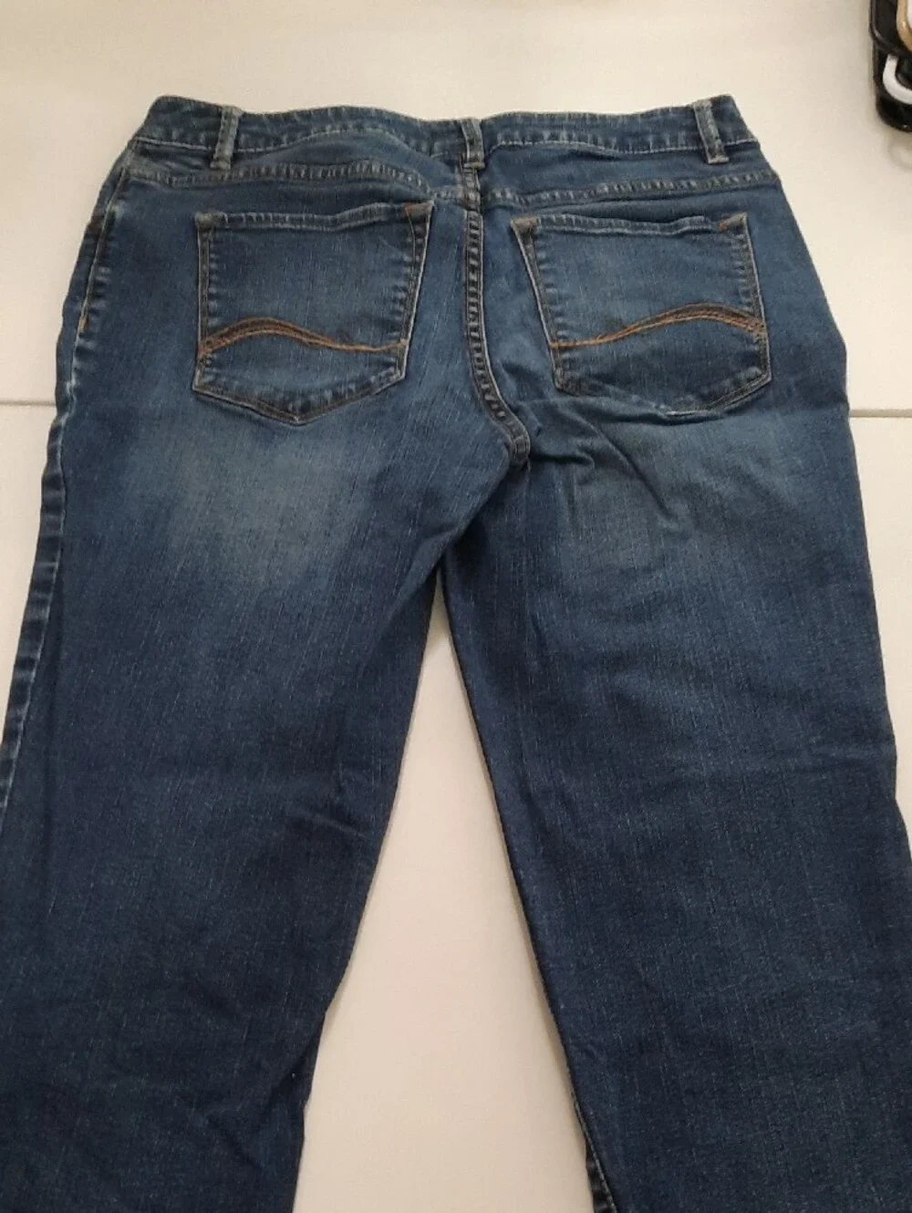 Sonoma Dark Wash Two-Tone Straight Leg Jeans - Size 8P